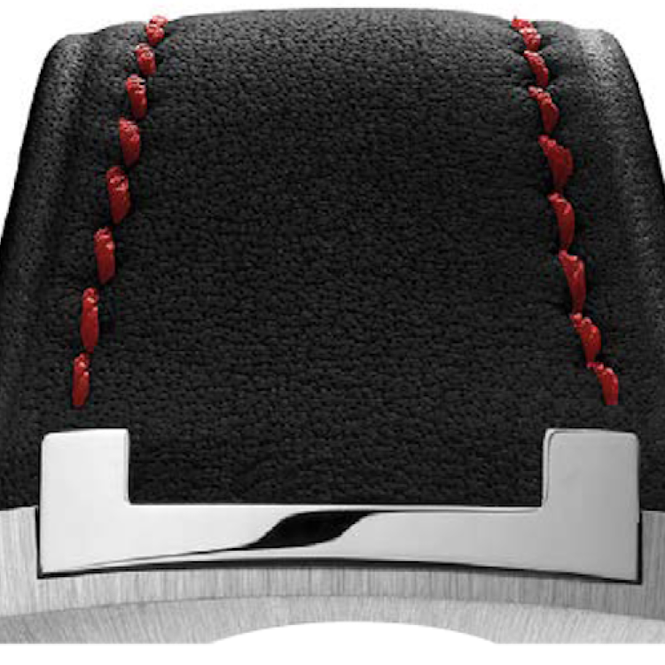 Czapek Strap Antarctique Passage de Drake Leather Black Red Stitch - Black