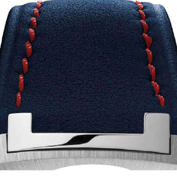 Czapek Strap Antarctique Passage de Drake Leather Blue Red Stitch - Blue