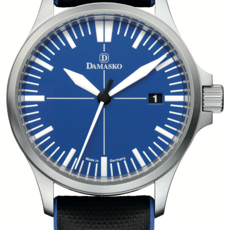 Damasko Watch DK32 Ocean Robby Rubber Pin Buckle - Blue