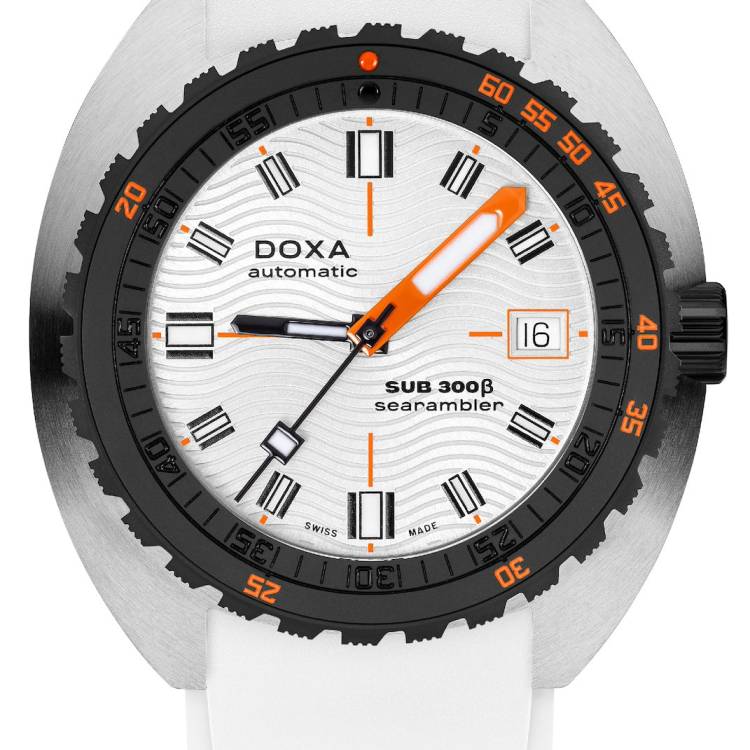Doxa Watch SUB 300 Beta Ceramic Steel Searambler Rubber White
