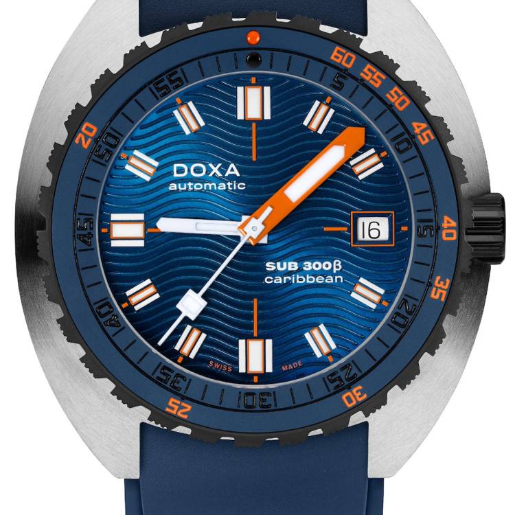 Doxa Watch SUB 300 Beta Ceramic Steel Caribbean Rubber Blue