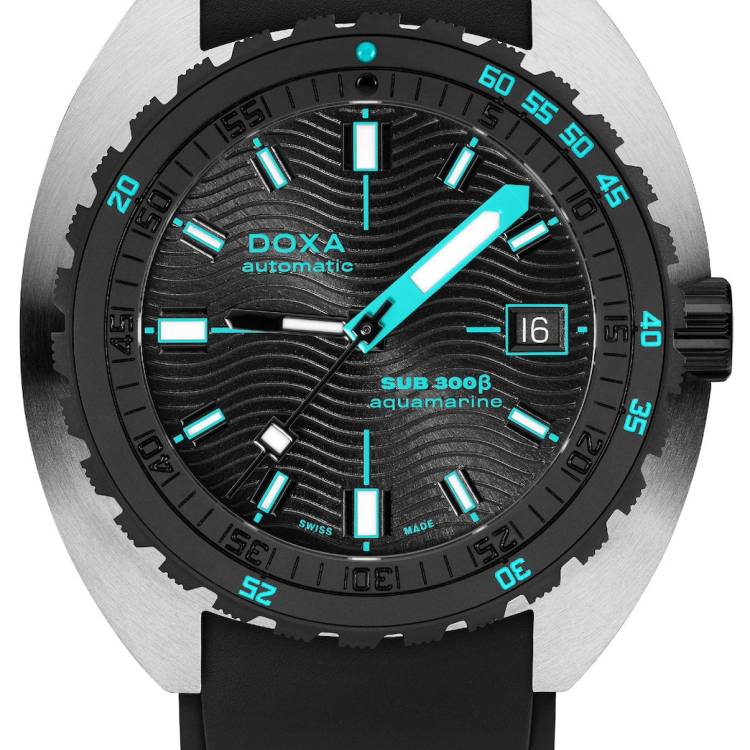 Doxa Watch SUB 300 Beta Ceramic Steel Aquamarine Rubber Black
