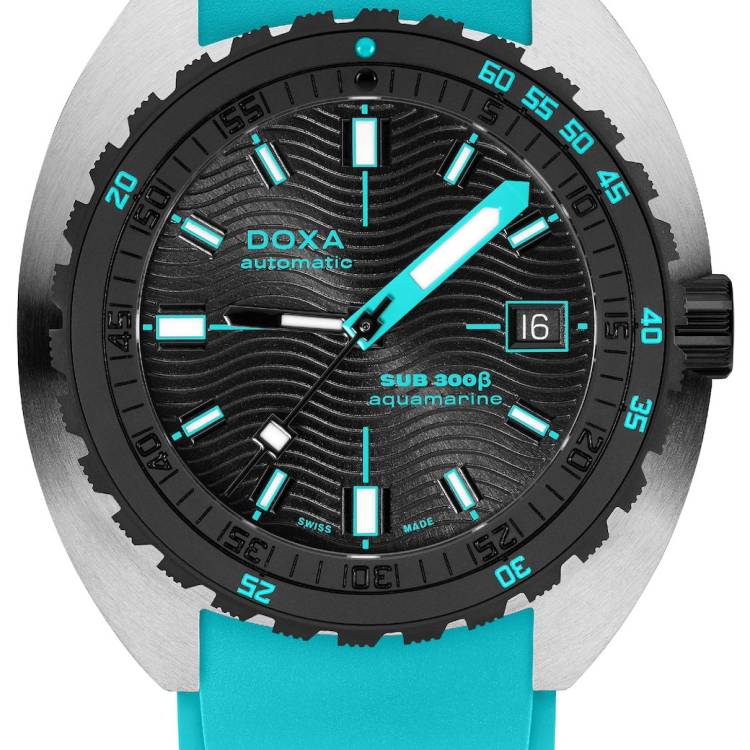 Doxa Watch SUB 300 Beta Ceramic Steel Aquamarine Rubber Turquoise