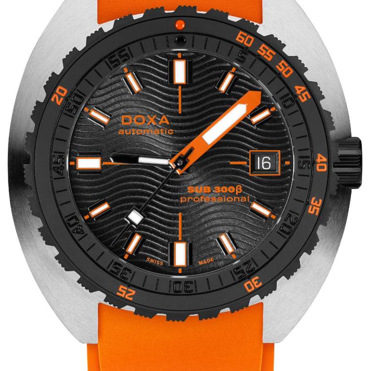 Doxa Watch SUB 300 Beta Ceramic Steel Professional Rubber Orange