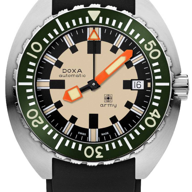 Doxa Watch Dive Army Rubber