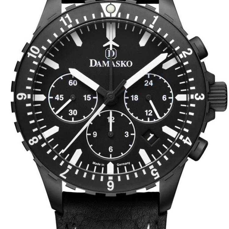 Damasko Watch DC86 Black Leather Pin - Black