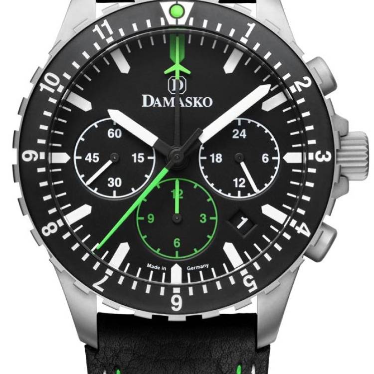 Damasko Watch DC86 Green Leather Pin - Black