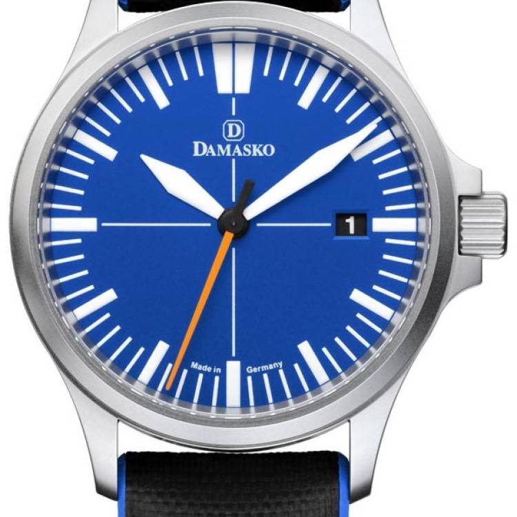 Damasko Watch DS30 Obo Rubber Pin Buckle - Blue