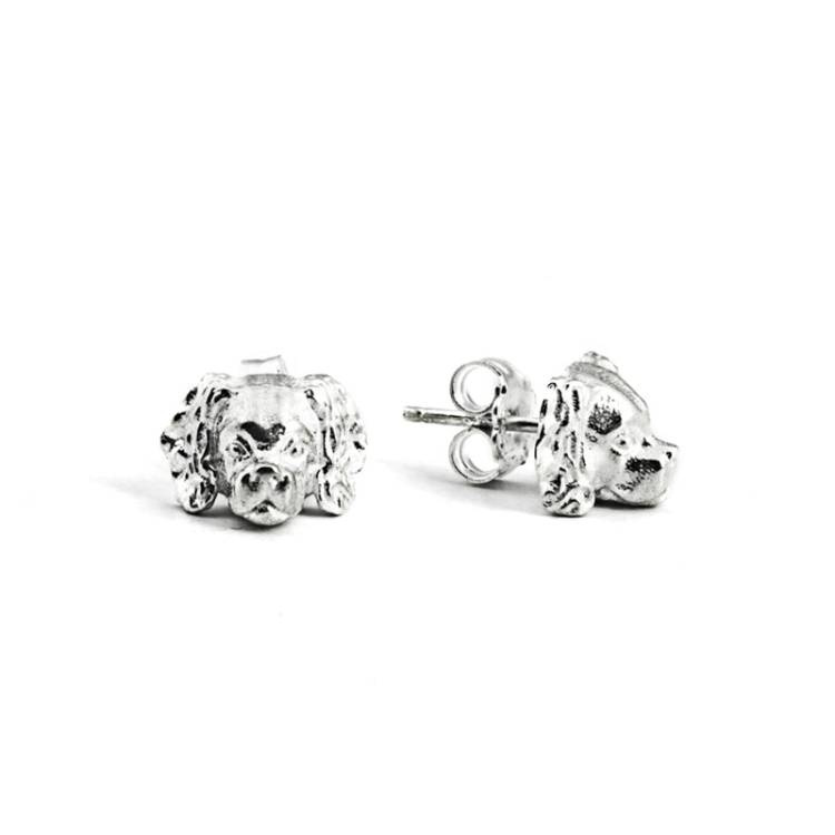 Dog Fever Sterling Silver Cavalier King Charles Spaniel Muzzle Earrings