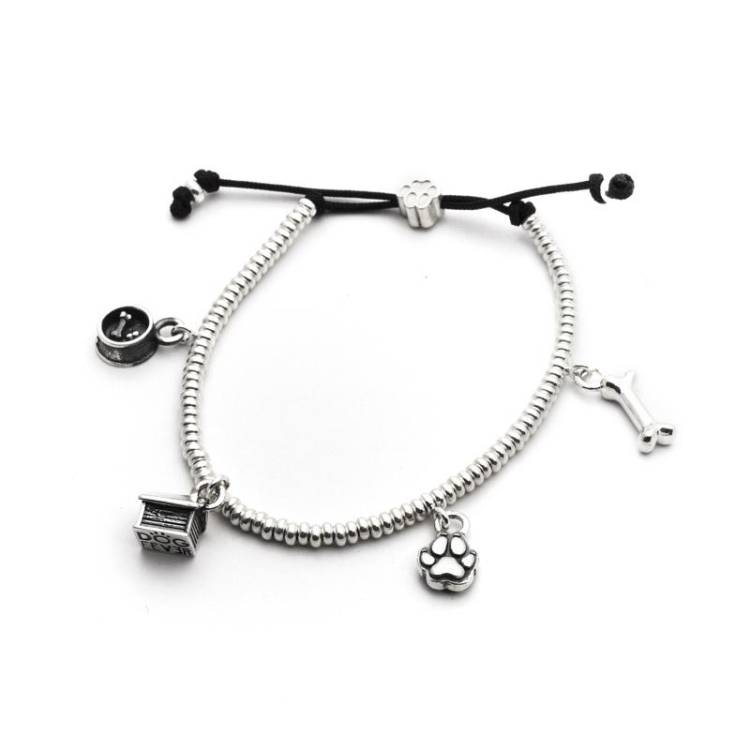 Dog Fever Sterling Silver Charm Bracelet