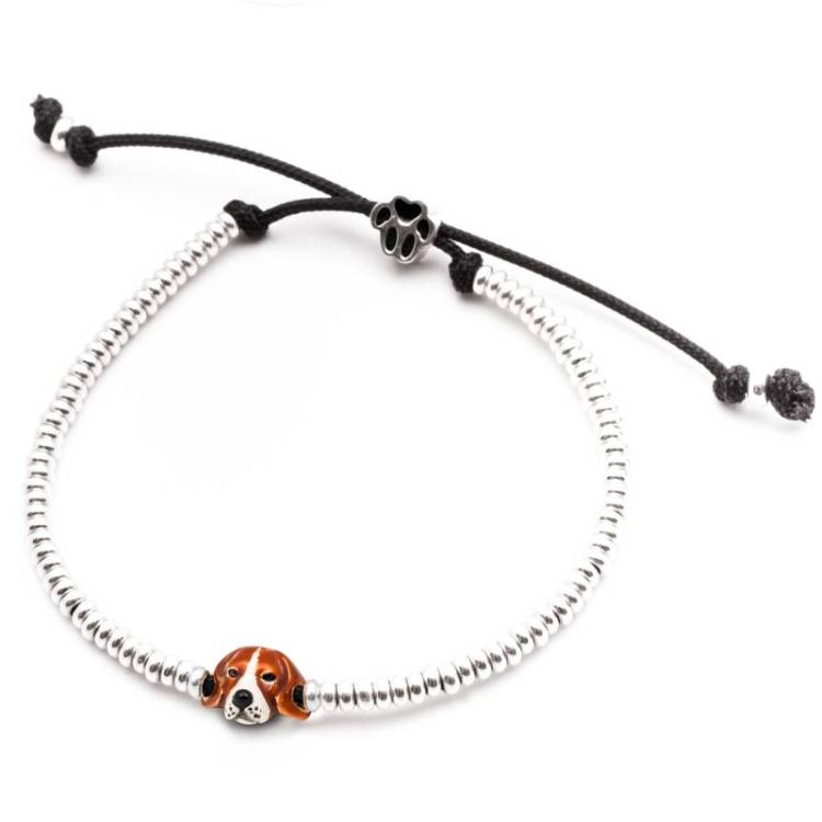 Dog Fever Sterling Silver Enamelled Beagle Muzzle Bracelet