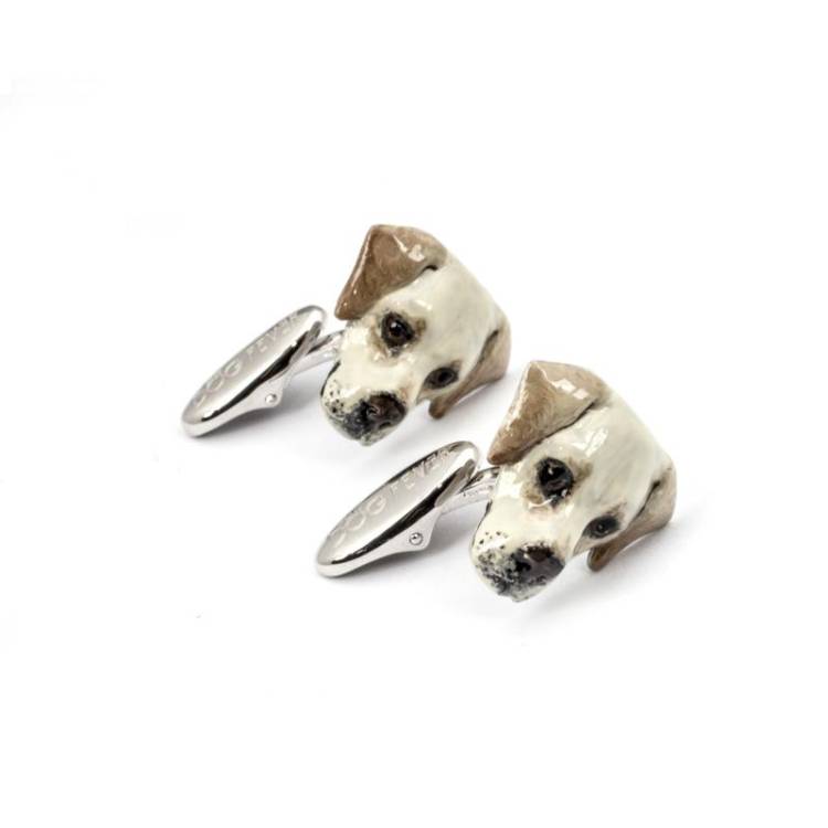 Dog Fever Sterling Silver Enamelled Labrador Muzzle Cufflinks