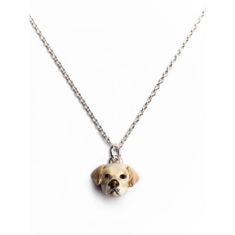 Dog Fever Sterling Silver Enamelled Labrador Retriever Muzzle Necklace