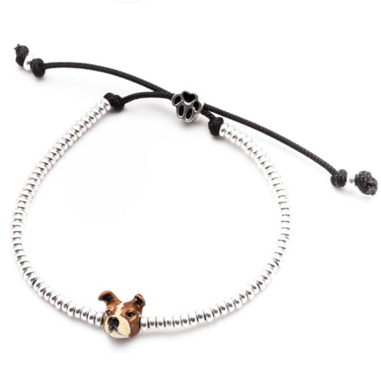 Dog Fever Sterling Silver Enamelled Pitbull Muzzle Bracelet