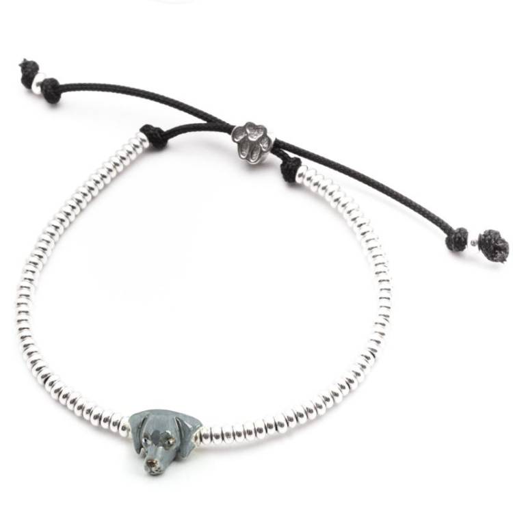 Dog Fever Sterling Silver Enamelled Weimaraner Muzzle Bracelet