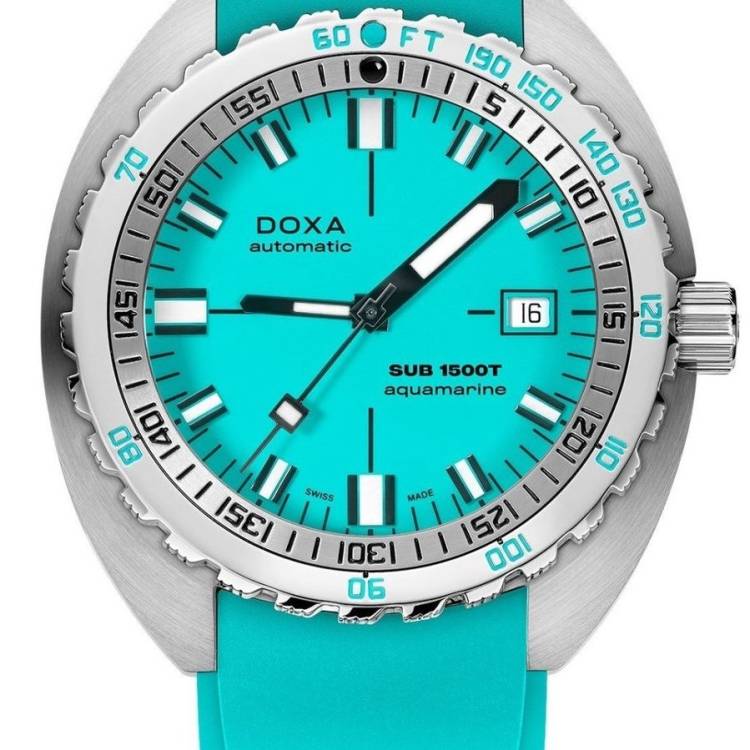 Doxa Watch SUB 1500T Aquamarine Rubber - Blue