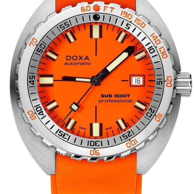Doxa Watch SUB 1500T Professional Rubber - Orange