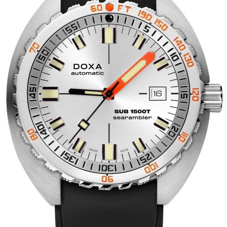 Doxa Watch SUB 1500T Searambler Rubber - Silver