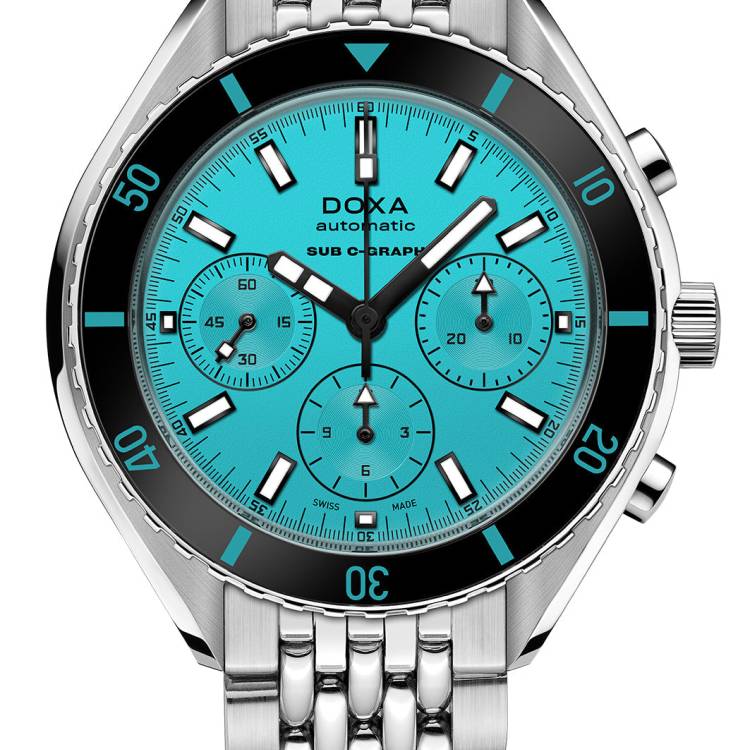 Doxa Watch SUB 200 C-Graph Aquamarine Bracelet - Blue