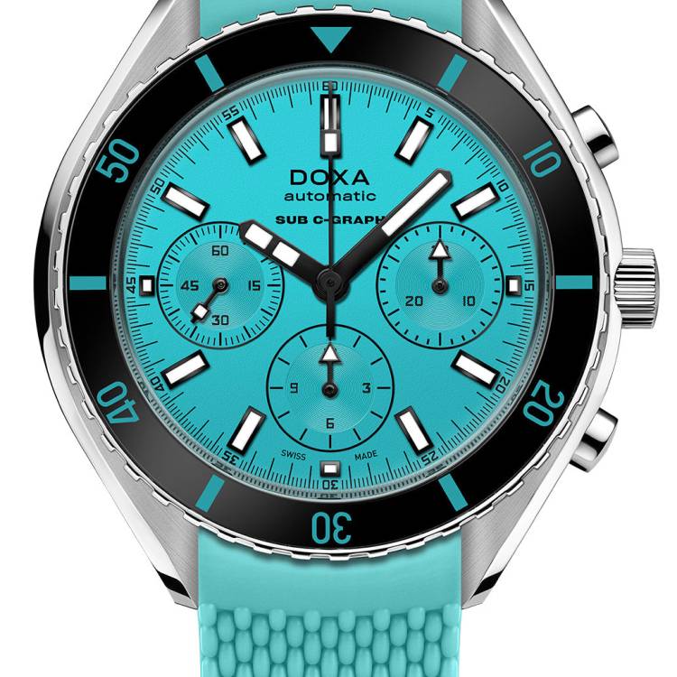 Doxa Watch SUB 200 C-Graph Aquamarine Rubber - Blue