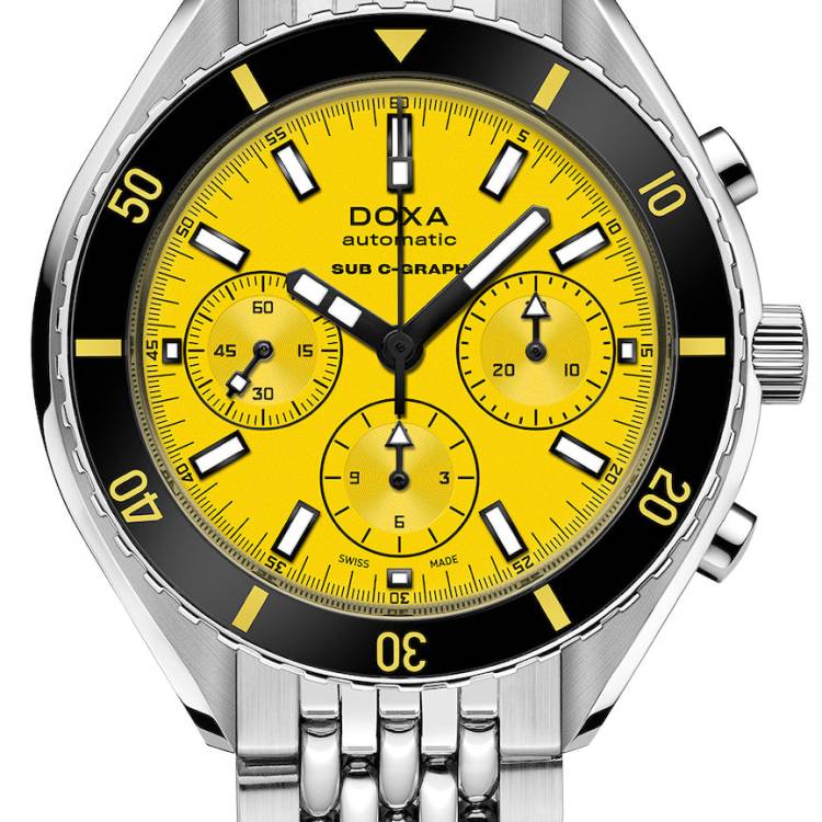 Doxa Watch SUB 200 C-Graph Divingstar Bracelet - Yellow