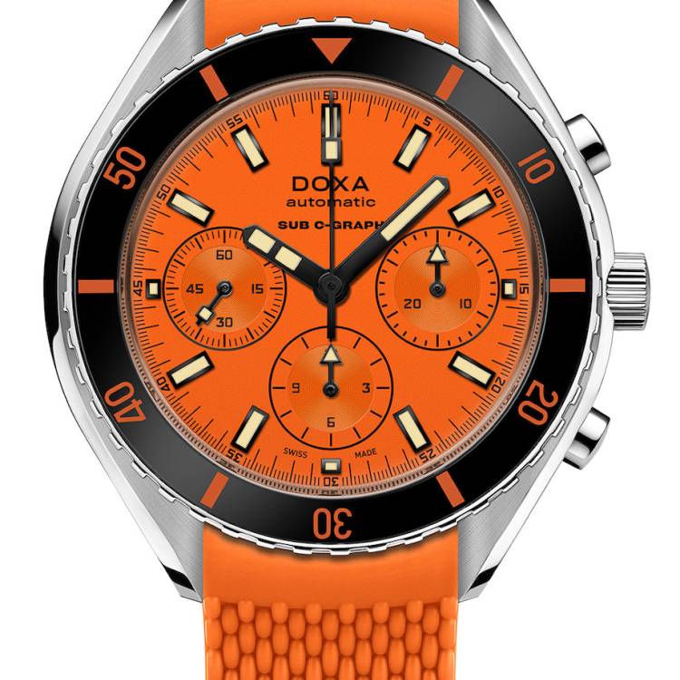 Doxa Watch SUB 200 C-Graph Professional Rubber - Orange
