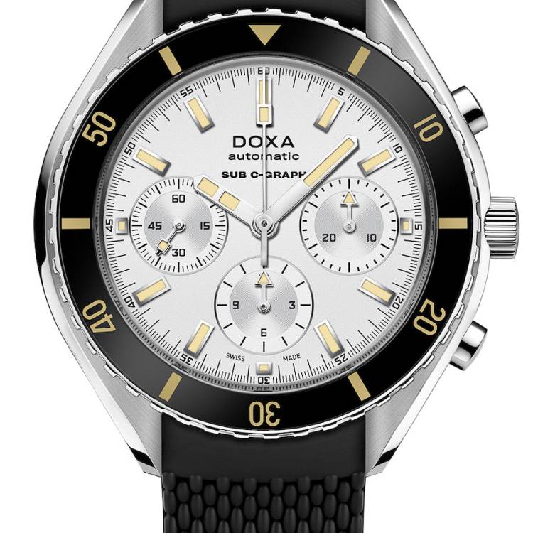 Doxa Watch SUB 200 C-Graph Searambler Rubber - Silver