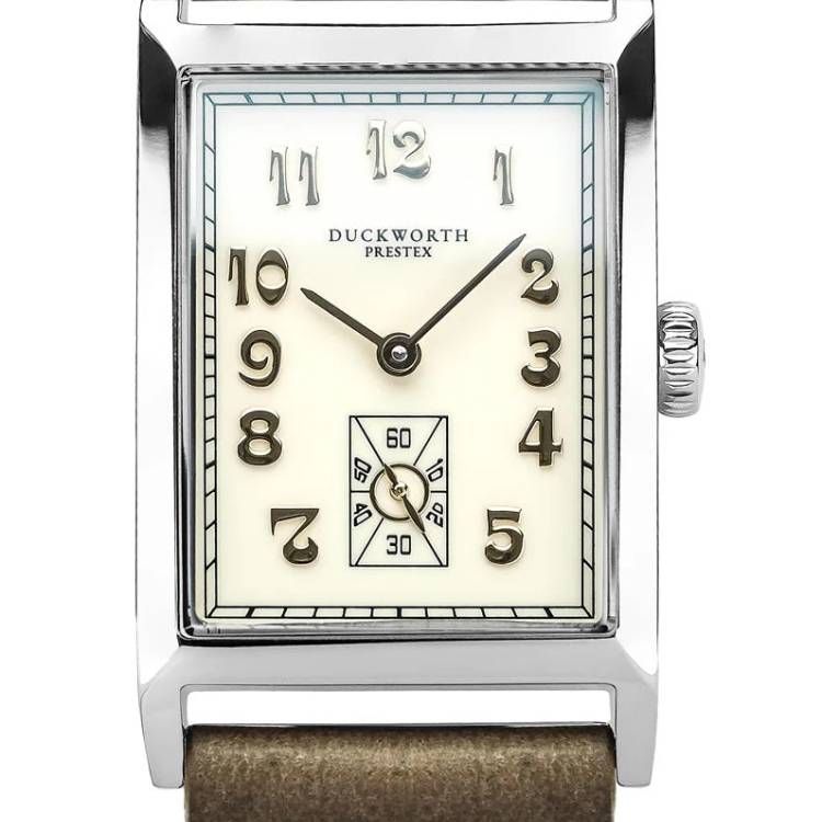 Duckworth Prestex Watch Centenary Cream Brown Leather