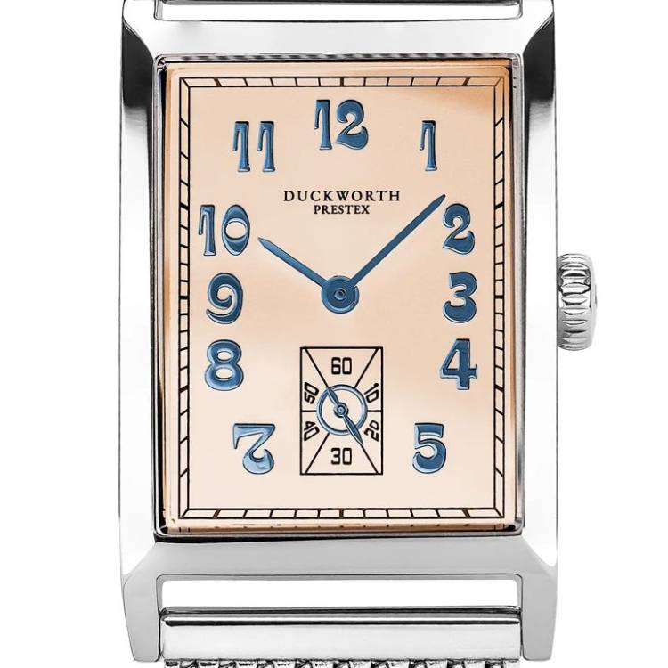 Duckworth Prestex Watch Centenary Salmon Pink Mesh Bracelet