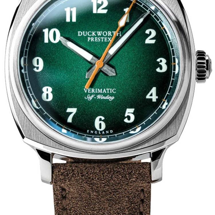 Duckworth Prestex Watch Verimatic Green Fume Brown Suede
