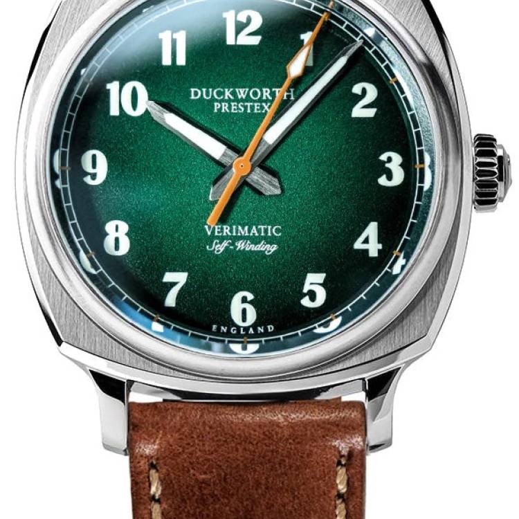 Duckworth Prestex Watch Verimatic Green Fume Vintage Tan Leather