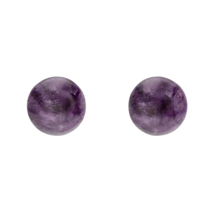 White Gold Blue John 5mm Ball Stud Earrings - 9ct