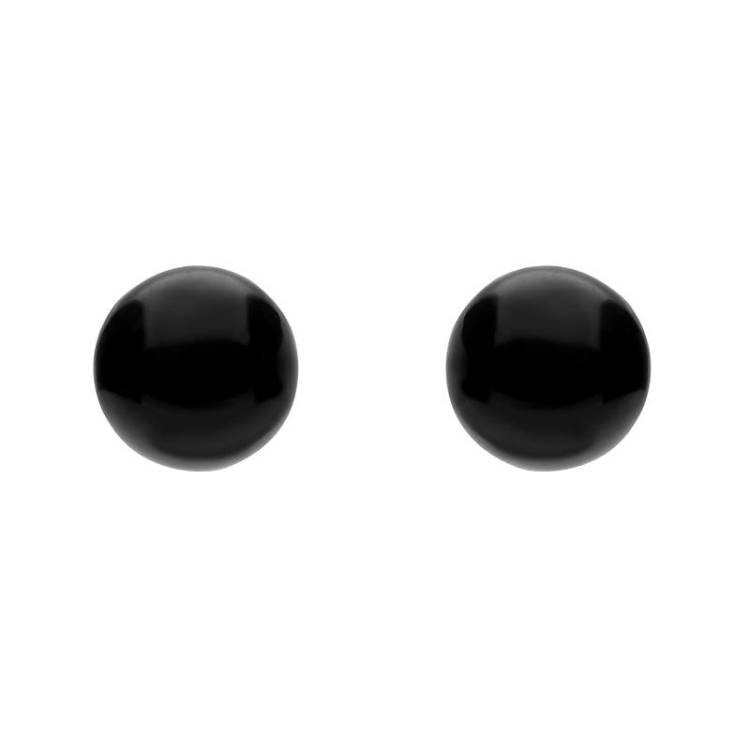 White Gold Whitby Jet 5mm Ball Stud Earrings - 9ct