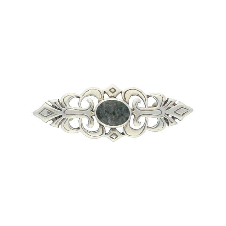 Sterling Silver Preseli Bluestone Pierced Bar Brooch - Option1 Value