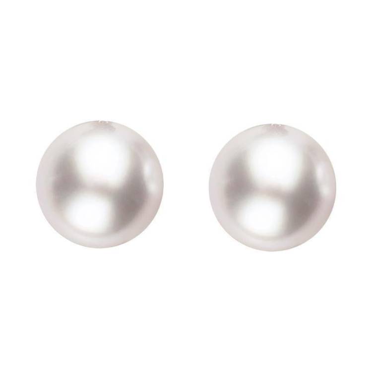 18ct Yellow Gold 8mm White Pearl Stud Earrings