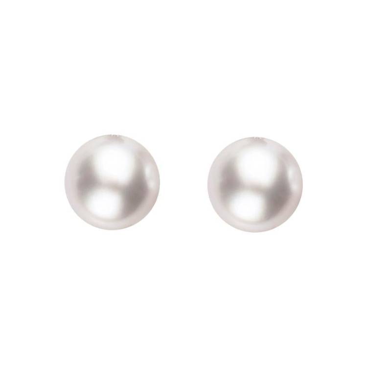 18ct Yellow Gold 4mm White Pearl Stud Earrings