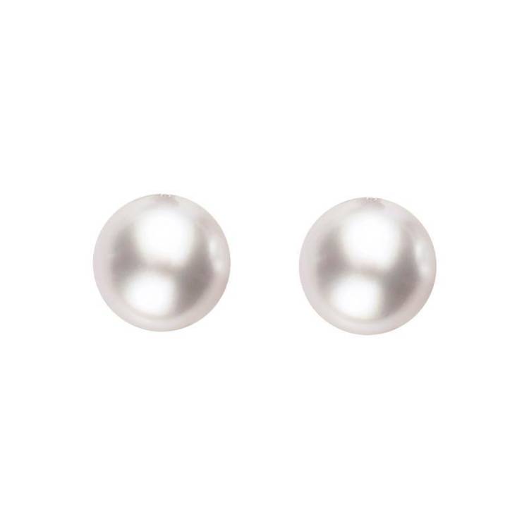 18ct Yellow Gold 6mm White Pearl Stud Earrings
