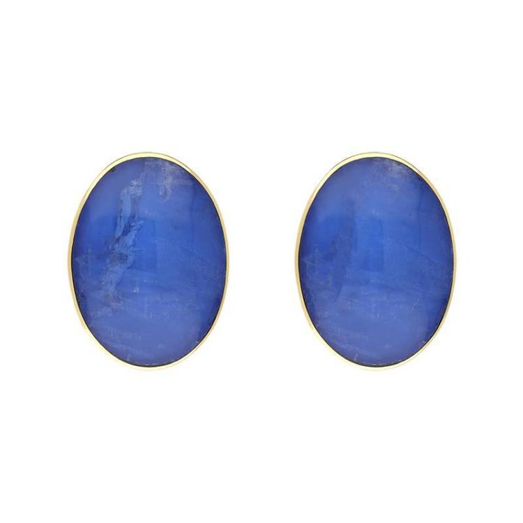 9ct Yellow Gold Moonstone Oval Stud Earrings
