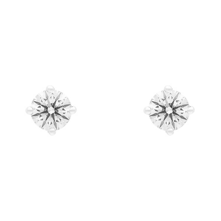 18ct White Gold 1.00ct Diamond Solitaire Brilliant Cut Stud Earrings - White Gold