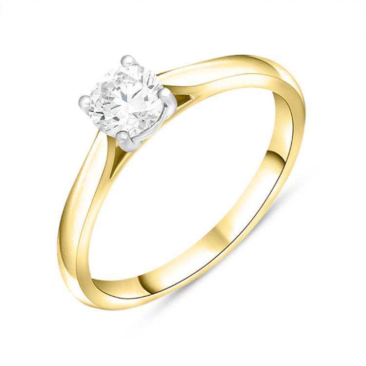 18ct Yellow Gold 0.71ct Diamond Brilliant Cut Solitaire Ring - Option1 Value Yellow Gold