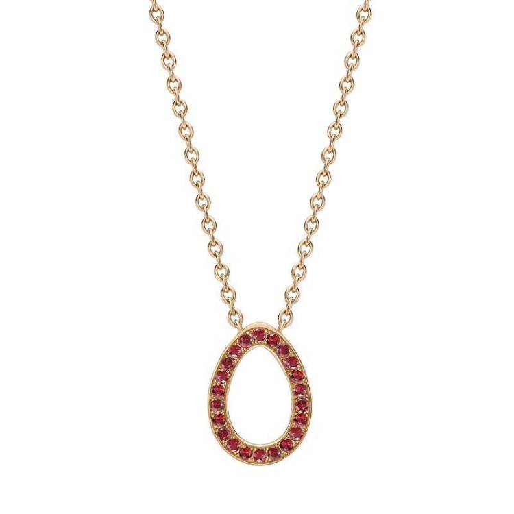 Faberge Colours of Love Sasha 18ct Rose Gold Ruby Egg Pendant