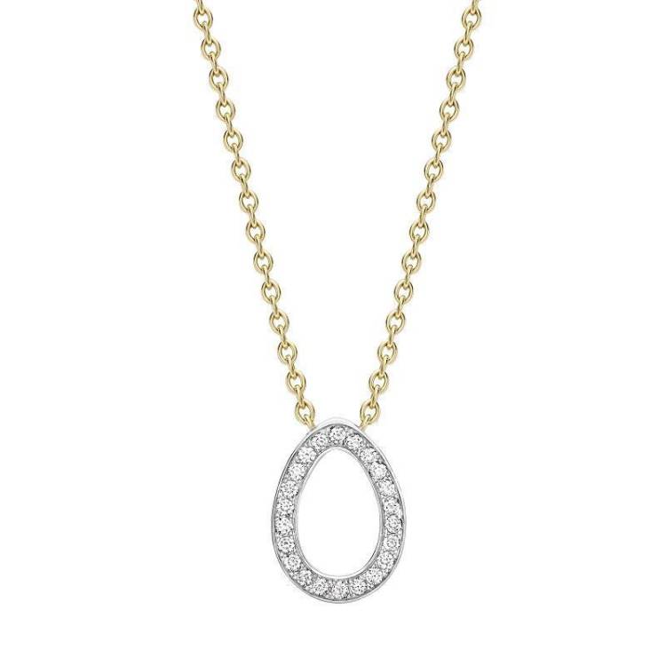 Faberge Colours of Love Sasha 18ct White and Yellow Gold Diamond Egg Pendant