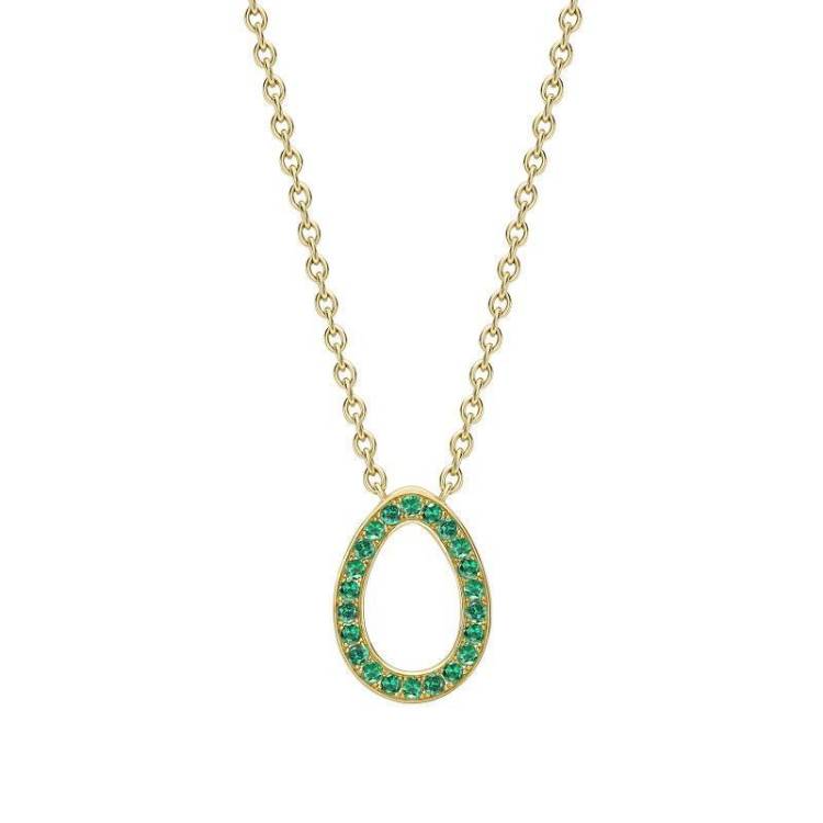 Faberge Colours of Love Sasha 18ct Yellow Gold Emerald Egg Pendant