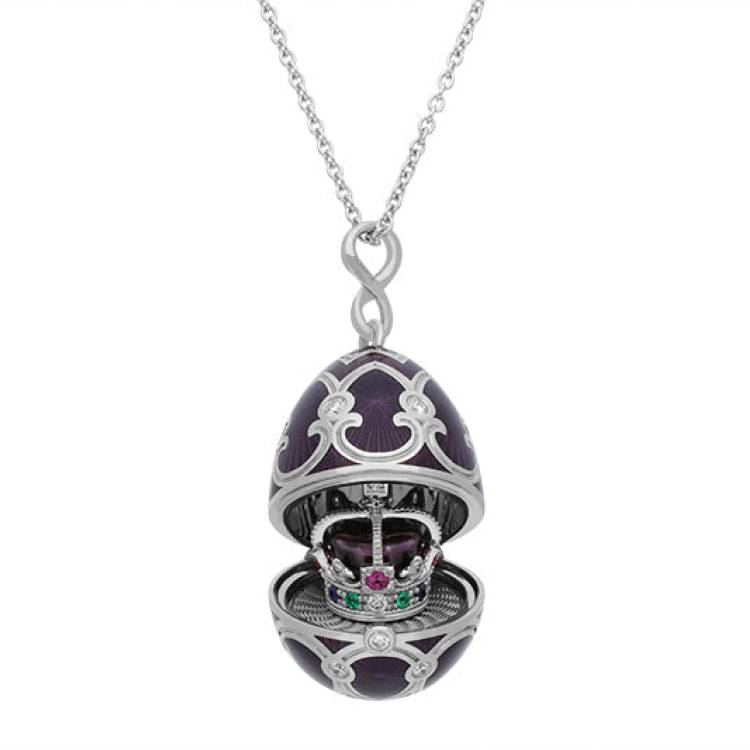 Faberge Royal Jubilee Exclusive Limited Edition Crown Surprise Locket - White Gold