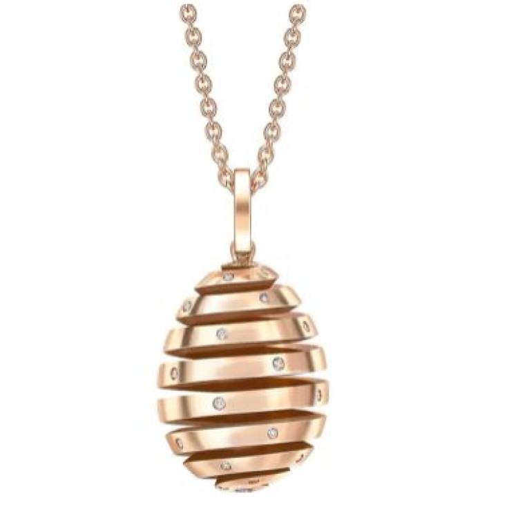 Faberge Essence Spiral 18ct Rose Gold Diamond Pendant - Rose Gold