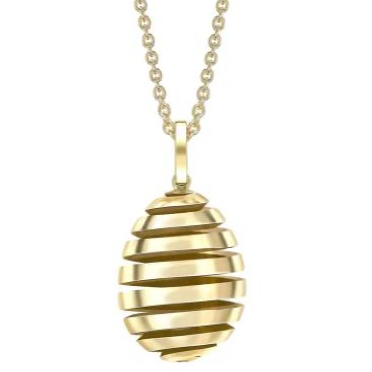 Faberge Essence Spiral 18ct Yellow Gold Egg Pendant - Yellow Gold