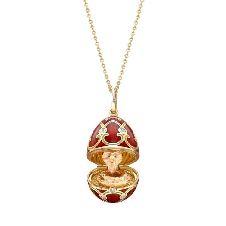 Faberge Palais Tsarskoye Selo Red Locket with Snake Surprise