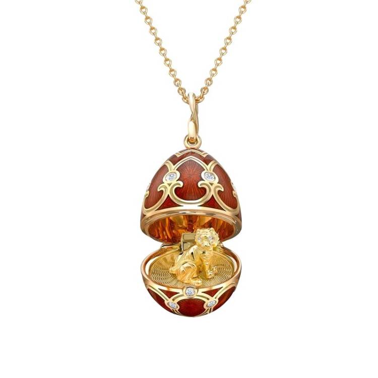 Faberge Palais Tsarskoye Selo Red Locket with Tiger Surprise