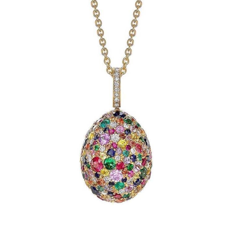 Faberge Emotion 18ct Yellow Gold Multi-Coloured Pendant - Yellow Gold
