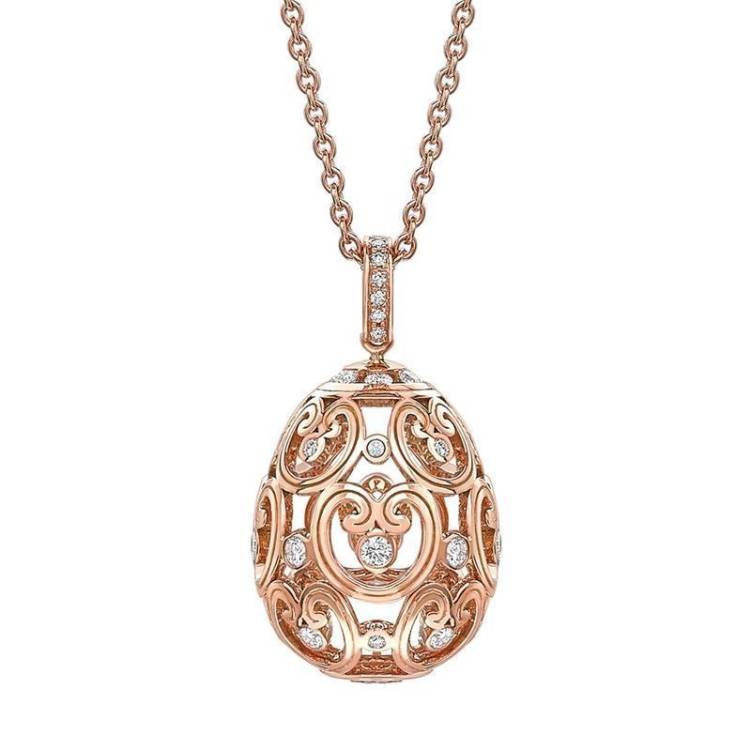 Faberge Imperial Imperatrice 18ct Rose Gold Diamond Pendant - Rose Gold